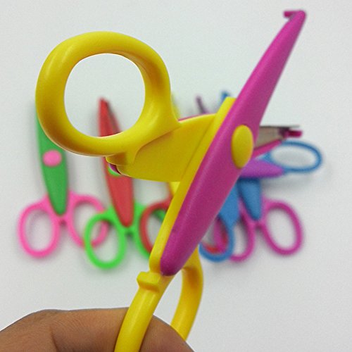 Allbusky Papier Kreatives Handwerk Kunst Schnitt Bild Foto Kanten Schere Dekorative Welle Spitze Kanten Kanten Schere Assorted Design (Scissors A) - 2
