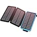 Produktbild ADDTOP Solar Powerbank 24000mAh Solar Ladegerät mit 3 Solarpanels Wasserdichte Externer Akku Handy Ladegerät für iPhone XS Max/XR/X / 8/7 / 6s, iPad, Samsung Galaxy und viele mehr
