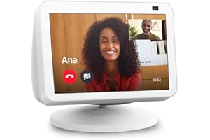 IRONA Support réglable pour Echo Show 8 et Echo Show 5, accessoire de montage de base compatible avec les haut-parleurs Amazon Alexa Smart, magnétique, pivotant et inclinable, base antidérapante, blanc