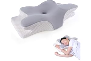 ‎PIASHOW Piashow Kissen Orthopädisches Schlafkissen, Orthopädisches Kissen Ergonomisches Kopfkissen aus Memory Foam, Orthopädisches Nackenstützkissen mit Bezug, Orthopädisches Schlafkissen für alle Schlaftypen