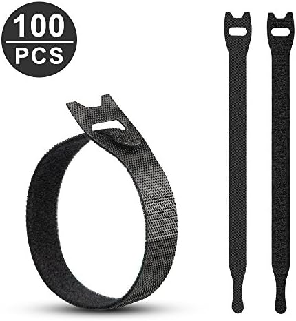 Cable Ties,Topist 100 PCS hook and loop Cable Ties Cable Management Reusable Hook and Loop Cord Straps,Keep Cords Organized and Tidy