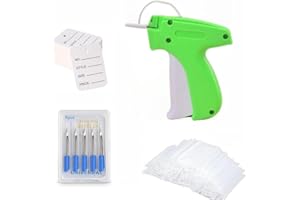 AHMISTOOL Clothing Tag Gun, Label Stitch Gun with 5 Replacement Needles + 1000 Tag Barb + 50 Price Labels, Brand Labels, Price Tags, Suitable for Various Clothing and Hat Label Attacher Gun