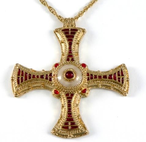 Historic Jewellery Reproduction Gold plated pewter - St. Cuthbert's Cross pendant - Unisex