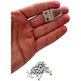 Tablo ve Resim &Ccedil;er&ccedil;evesi i&ccedil;in Askı Kancası, Kıvrık Eğik Metal, Montaj Vidaları Dahil (10)