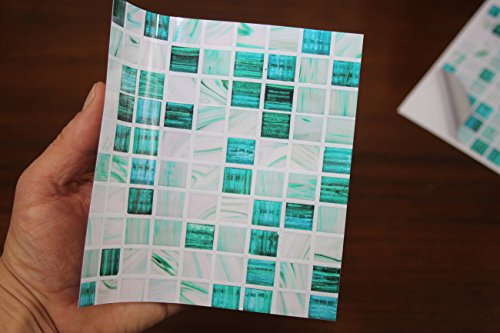 Tile Style Decals | Modell (30xTP 12 – 6in- Aqua Marble) | Mosaik Wandfliese Aufkleber für 15x15cm Fliesen | Fliesen-Aufkleber Folie | Deko-Fliesenfolie für Küche u. Bad (15cm – 30 stück, Blauer Marmor) - 4