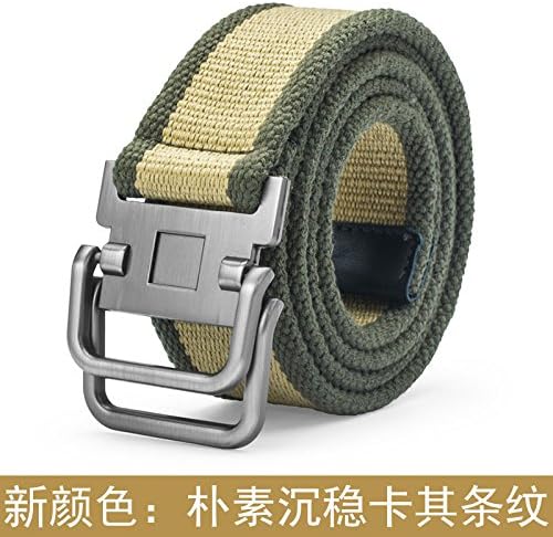 LLZZPPD Canvas Belt/Woven/Breathable/Men's Canvas Belt Men's Youth Sports Pants Belts Student Lady Canvas Double Ring Buckled Jokers Outdoor/Quick-drying/Washed/Tactical Belts/Birthday/Gift/Couple/Valentine's Day/ Accessories,D-Kay Stripes,125cm