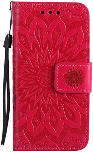 Annoda Soft TPU Inner and PU Leather Flip Full Body Stand Wallet Cover for iPhone 5/iPhone 5S/iPhone SE,Pack of 1-Red