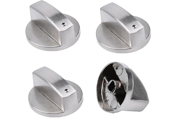 Esforzarse 4 st Gasvred, 6 mm knoppskydd ersättningstillbehör för universell gasspis, metall ugnsknoppar roterande handtag för spisar och matlagning