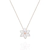 NEREZE 925 Sterling White Enamel Clover Necklace Women's Silver Necklace