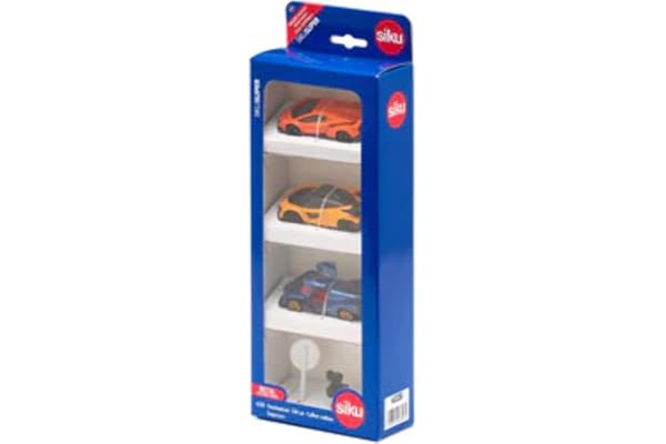 siku 6328, Coffret Cadeau Supercars, Lamborghini Veneno, Apollo I,E,, McLaren Senna, Pièces Amovibles, Panneau de Signalisation et Radar Inclus