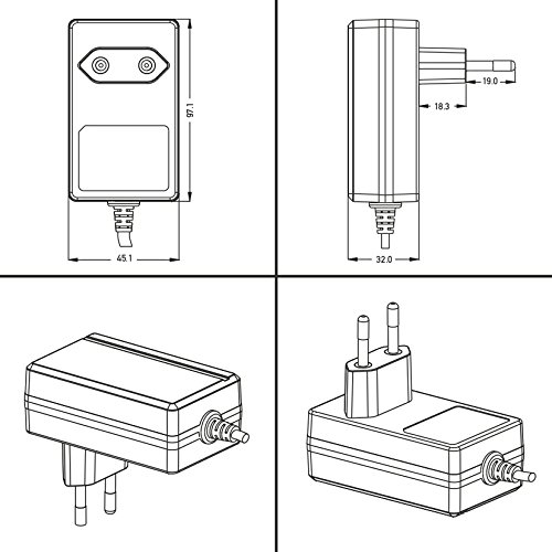 Poppstar Universal AC DC Netzteil  Steckernetzteil 12V 2A  2000mA  5 5 2 5mm  Adapter - Stromadapter f  r externe Festplatten-Geh  use  Dockingstation