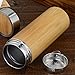 Produktbild LMDZSW 380ml Kreative Bambus Thermos Flasche Edelstahl Vakuumflaschen Thermoses Lila Sand Keramik Thermos Kaffeebecher Vakuum 380ML