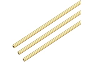 VictorsHome Brass Round Tube, 2mm OD 0.5mm Wall Thickness 300mm Length Metal Seamless Straight Tubing for DIY Crafts Model 3pcs