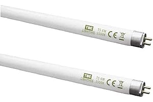 TBE Lighting - Lampade fluorescenti a tubo T5 da 6 W, 225 mm, CFL, attacco G5 a 2 pin, ad alta efficienza, colore bianco freddo 3500 K (confezione da 2)