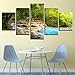 Produktbild mmwin HD Gedruckt Poster Modulare Leinwand Bilder 5 Stücke Riff Stein Strand Kokospalmen Sonnenaufgang Seascape Gemälde Wohnkultur Wandkunst 5 40x60 40x80 40x100 cm