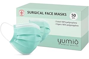 gef + medica - Mascherine Monouso Certificate CE con elastici comodi e resistenti - Dispenser da 50pz - Made in Italy