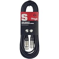 Stagg Câble microphone de haute qualité XLR vers prise XLR, 6 m, noir