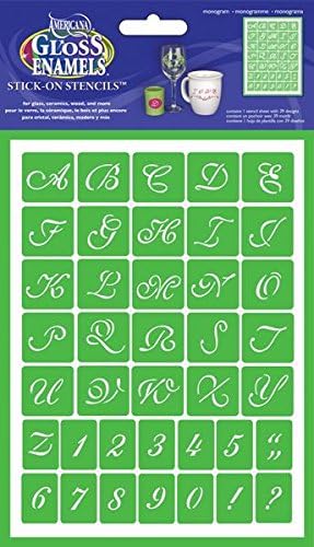 Americana Decor Monogram Stencil, Blue, 6 x 8-Inch