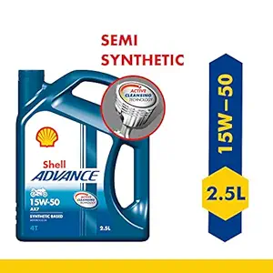 Shell Advance 4T AX7 15W-50 API SM Synthetic Technology Motorbike Engine Oil for Royal Enfield (2.5 L)