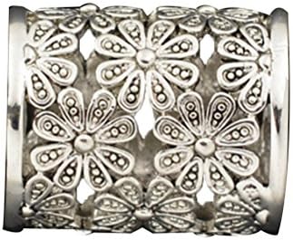 Vintage Scarf Rings White Gold Plated Clips Slides Clasps Plum Flower Antique Jewelry For Women