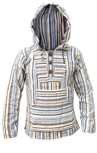 GheriCotton Multicoloured Striped Ethnic Baja Hoodies