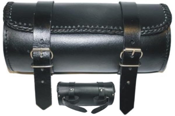 Sacoche à Outils/pour Moto - Cuir - détail tressé