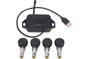 erisin Universal USB Reifendrucksensor Reifendruckkontrollsystem USB TPMS Modul Reifendruckprüfer mit 4 Interne Sensors für Android Autoradios