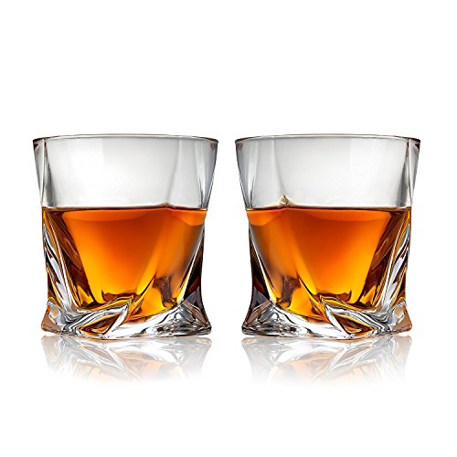 Cooko Twist Vasos de Whisky Juego de Vasos Ultra-Clarity, Apto Para Lavavajillas, Regalos de Vino, Juego de 2 (300ML/10.6 oz)