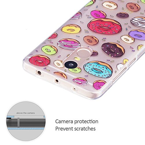 Funda Xiaomi Redmi Note 4   E-Lush Suave Silicona TPU Carcasa Ultra Delgado C  scara Clear Flexible Gel Parachoques Goma Mate Transparente Case Cover Pintura del impresi  n Elegante Bumper Premium y Creativo Carcasa Trasera Amortigua Golpes Protectiva Caso para Redmi Note 4 Smartphone Anti-Rasgu  o y Resistente Tapa - Donuts