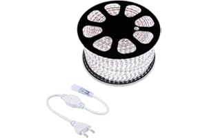 FOYU STRISCIA LED FLESSIBILE STRIP LED 5050 INTERNO ESTERNO 220V BOBINA DA 50 METRI + 5 SPINE GRATIS