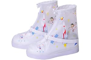 Copriscarpe Impermeabile per Bambini FaJoek Copriscarpe Pioggia Bambini, Riutilizzabile Pioggia Stivali Silicone Antiscivolo, Copriscarpe da Pioggia per Bambini Antiscivolo (Bianco, XXL,34-35)