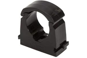 ROHANS Single 15mm HINGED Pipe Clips TS15 for PIPEWORK Black, White, Red, Yellow, Blue, Pack of 5, 10, 15, 20, 50, 100 (20, Black)