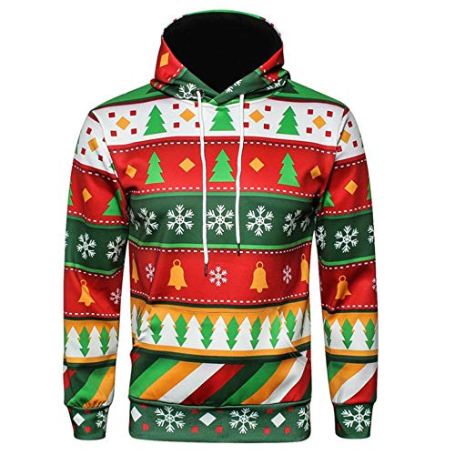 Preisvergleich Produktbild Mymyguoe Jacke Herren Weihnachten Kapuzenpulli 3D Printed Christmas Pullover Langarm Kapuzenpulli Tops Bluse Freizeitjacke Sweatjacke Pullover Sweatshirt