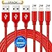 Produktbild SGIN Phone Kabel, 3Pack 2M Nylon Phone Ladekabel Phone Kabel USB Datenkabel für iPhone XS MAX/XS/XR/X/8/8 Plus/7/7 Plus/6S/6S Plus/6/6 Plus/5/5S/5C/SE,iPad (Rot)