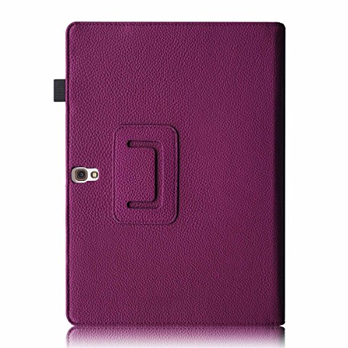 Invero® Premium Hülle Ledertasche umfasst Ständer Feature, Displayschutzfolie und Eingabestift Kugelschreiber für Samsung Galaxy Tab S 10,5 Zoll SM-T800 (Lila / Purple) - 3