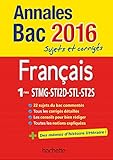 Annales 2016 Français 1Res Techno