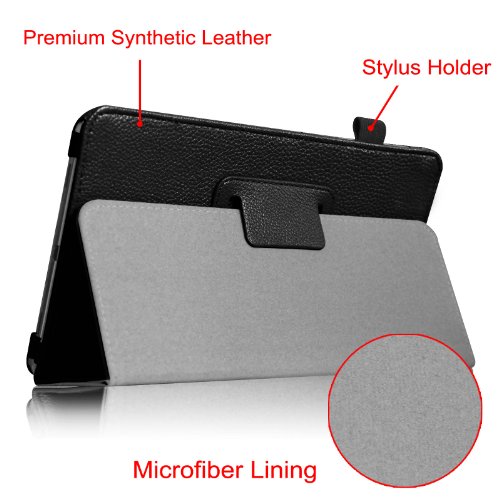 Fintie Samsung Galaxy Tab 4 7.0 Hülle Case – Slim Fit Folio Kunstleder Schutzhülle Cover Tasche mit Ständerfunktion für Samsung Galaxy Tab 4 7.0 T230 T235 (7 Zoll) Tablet, Schwarz - 5