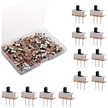 Uooduby 10 Stück X Ein-Aus 2 Position SPDT 1P2T Panel Mini Schiebeschalter Lötfahne SS12F15G3