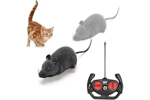 RNPKZ Remote Control Mouse Toy, Remote Control Fake Rat Realistic Mouse Cat Toy, Wireless Remote Controls Mouses Cat Toys, Prank Joke Scary Trick Rats for Cats Dogs Pets Novelty Gift (Grey)