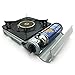 Produktbild Rsonic Silber Gaskocher mit keramik kochfeld + 12x Butan gas kartuschen  geeignet für für Garten, Terrasse, Picknick, Ersatz Ofen bei Stromausfall, Camping usw.