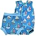 Splash About Boys Baby Wrap and Matching Happy Nappy (Small Wrap 0-6m, Medium Nappy 3-8m, Set Sail)