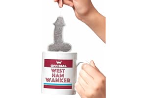 BAGAMUG Hammers Rival Joke Funny New and Easy Office Tea and Coffee Mug Football Supporter Official west Hammers Wanker Footy Coffee Mug with Free Cock Tea Bag - Unusual Unique one of a Kind Gift