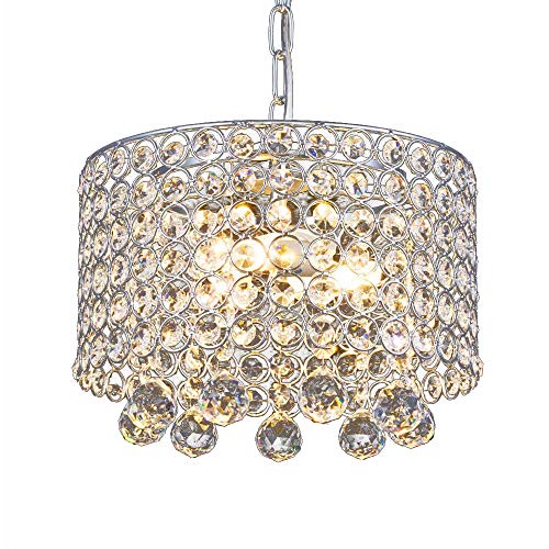 Moderne Kristall Kronleuchter,3-Licht Einbau Deckenleuchte Crystal 9.8