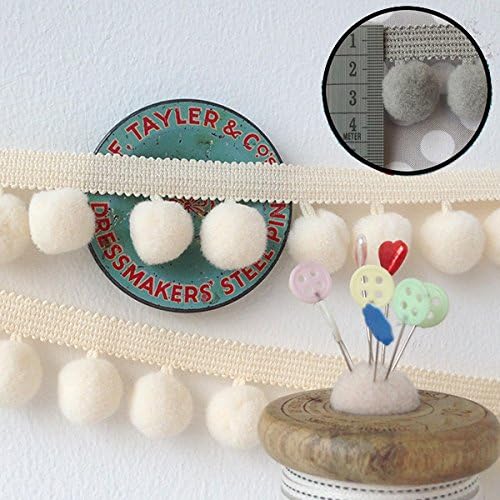 Jumbo Pom Pom Trim Cream (Per Metre)