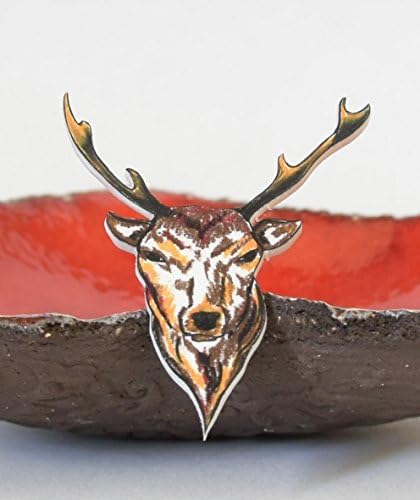 Stag badge, deer badge, stag brooch, deer brooch, scottish jewellery, scottish art, stag jewellery, animal drawing,deer drawing,animal badge