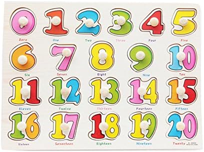 PANNIUZHE Wooden Number 0-20 Jigsaw Puzzle for 2 years old