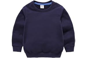 DCUTERQ Sudadera con Cuello Redondo para Niños Bebés Camiseta Deportiva de Algodón con Manga Larga Casuales Pullover Tops (1-8 Años)