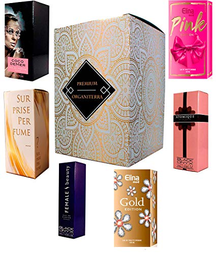 Set 6 (sei) Profumi da donna a 15 ml ogni singola scatola con atomizzatore. (Eau de Parfum) In confezione regalo ORGANITERRA®