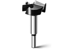 MOXPIFY Broca Forstner de 40 mm para madera, longitud de 92 mm, con eje redondo, para madera, madera dura, tableros de fibra