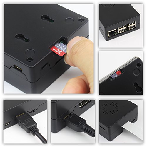 ABS Negro Caja Para Raspberry Pi 3 Modelo B  Plus With Ventilador  Dos Disipadores De Calor